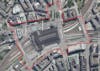 Luftbild Hamburg Hauptbahnhof mit Namen der Straßen und Plätze